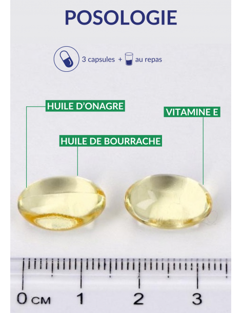 Huile d'onagre et de bourrache - 90 capsules 2
