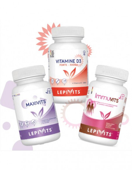 Pack immunté : Maxivits, Vitamine D3 Forte 3000UI, Immuvits