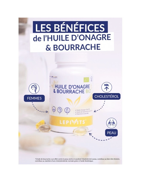 Huile d'onagre et de bourrache - 90 capsules 2